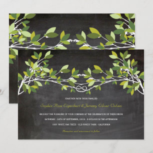 Grüne Sommerkleidung Liebe Tree Chalkboard Hochzei Einladung