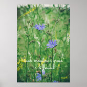 Grüne Sommerwiese mit blauen Blumen Poster (Vorne)