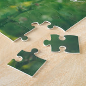 Grüne Sommerwiese mit blauen Blumen Puzzle (Seite)