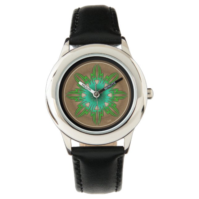 Grüne Sonne Armbanduhr (Vorderseite)