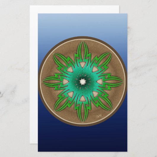 Grüne Sonne Briefpapier (Vorne/Hinten)