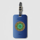 Grüne Sonne Gepäckanhänger (Vorderseite Vertikal)
