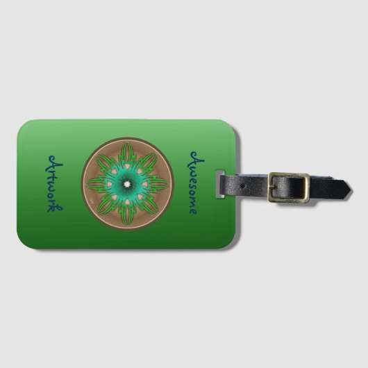 Grüne Sonne Gepäckanhänger (Vorderseite (Horizontal))