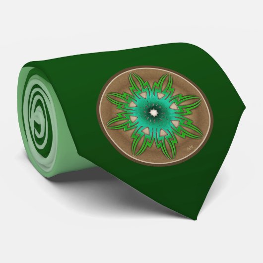 Grüne Sonne Krawatte (Gerollt)