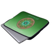 Grüne Sonne Laptopschutzhülle (Vorne Knopf)