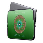 Grüne Sonne Laptopschutzhülle (Vorderseite Links)