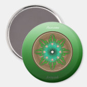 Grüne Sonne Magnet (Vorderseite/Rückseite)