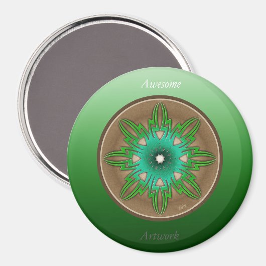 Grüne Sonne Magnet (Vorderseite/Rückseite)