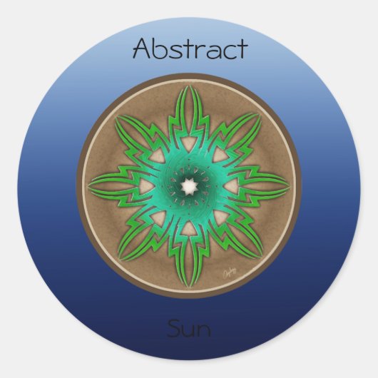 Grüne Sonne Runder Aufkleber (Vorderseite)