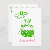 Grüne Sonnenblase zum Geburtstag Einladung (Vorne/Hinten)