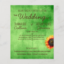 Grüne Sonnenblume Einladung Postkarte Flyer