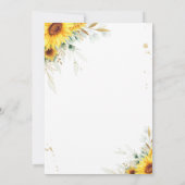 Grüne Sonnenblume Elefantenantrieb mit Babydusche Einladung (Rückseite)