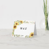 Grüne Sonnenblume Eukalyptus String Light Wedding Dankeskarte (Rückseite)