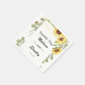 Grüne Sonnenblume Eukalyptus String Light Wedding Serviette (Ecke)