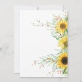 Grüne Sonnenblume Flitterwochen Einladung (Rückseite)