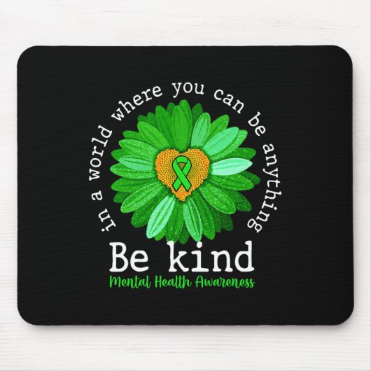 Grüne Sonnenblume Sei Freundlich Tee Psychische Ge Mousepad (Vorne)