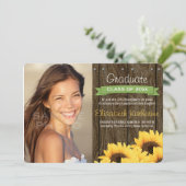 Grüne Sonnenblumen Abschluss Ankündigung (Stehend Vorderseite)