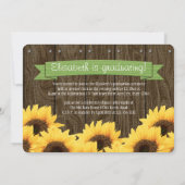 Grüne Sonnenblumen Abschluss Ankündigung (Rückseite)