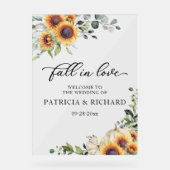 Grüne Sonnenblumen Begrüßungszeichen Acrylschild (Vorderseite)