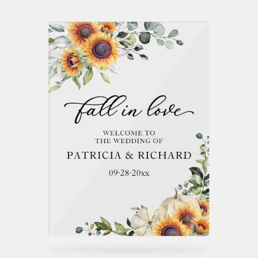 Grüne Sonnenblumen Begrüßungszeichen Acrylschild (Vorderseite)