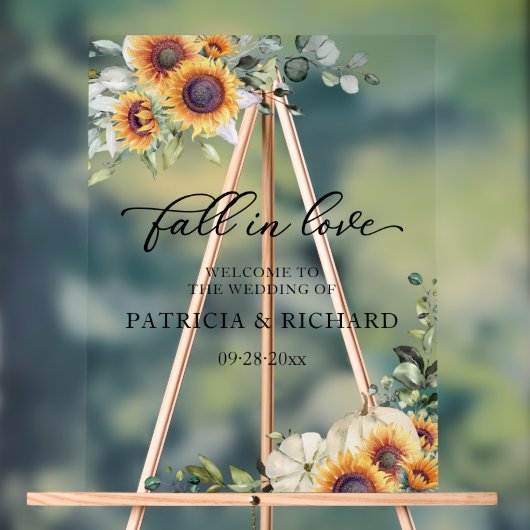 Grüne Sonnenblumen Begrüßungszeichen Acrylschild (Neutral)