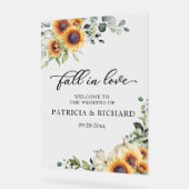 Grüne Sonnenblumen Begrüßungszeichen Acrylschild (Winkel)