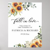 Grüne Sonnenblumen Begrüßungszeichen Poster (Vorne)