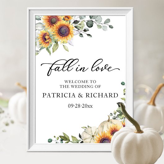 Grüne Sonnenblumen Begrüßungszeichen Poster