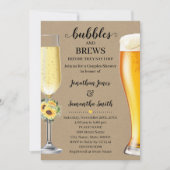 Grüne Sonnenblumen Bläschen & Brauen bevor ich tue Einladung (Vorderseite)