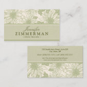 Grüne Sonnenblumen Blumenkarte Visitenkarte (Vorne/Hinten)