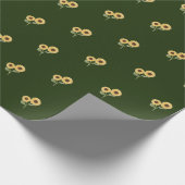Grüne Sonnenblumen Blumenmuster Design Minimalisti Geschenkpapier (Ecke)