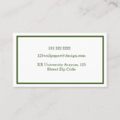 Grüne Sonnenblumen Blumenmuster Design Minimalisti Visitenkarte (Rückseite)