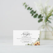 Grüne Sonnenblumen Brautparty Rezept Anfrage Begleitkarte (Stehend Vorderseite)