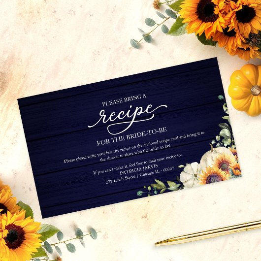 Grüne Sonnenblumen Brautparty Rezept Anfrage Begleitkarte