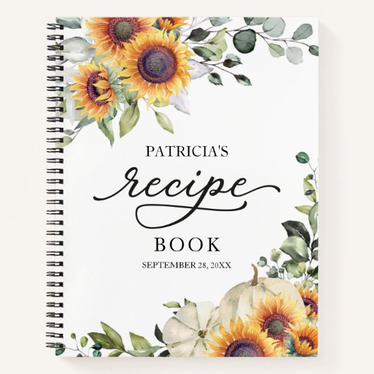 Grüne Sonnenblumen Brautparty Rezept Buch (Vorderseite)