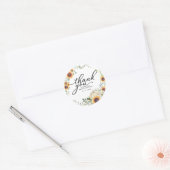 Grüne Sonnenblumen Fall Brautparty Gefallen Runder Aufkleber (Umschlag)