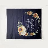 Grüne Sonnenblumen Fall Brautparty Hintergrund Wandteppich (Vorderseite (Horizontal))