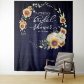 Grüne Sonnenblumen Fall Brautparty Hintergrund Wandteppich (Beispiel)