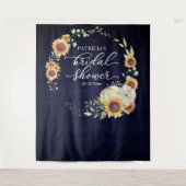 Grüne Sonnenblumen Fall Brautparty Hintergrund Wandteppich (Vorderseite)