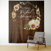 Grüne Sonnenblumen Fall Brautparty Hintergrund Wandteppich (Beispiel)