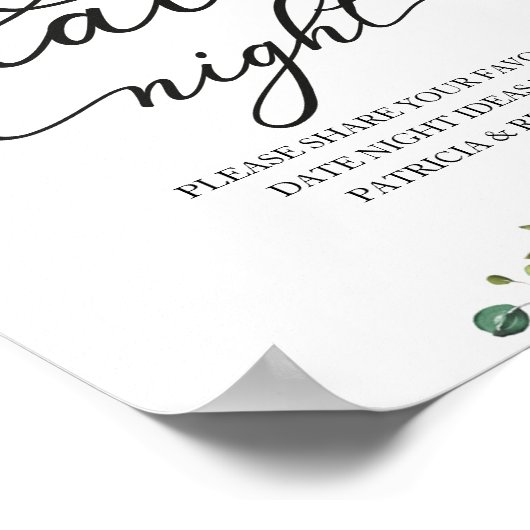 Grüne Sonnenblumen Fall Datum Nacht Jar Zeichen Poster (Ecke)