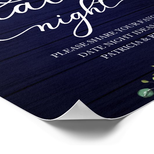 Grüne Sonnenblumen Fall Datum Nacht Jar Zeichen Poster (Ecke)