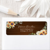 Grüne Sonnenblumen fallen Brautparty Label (Insitu)