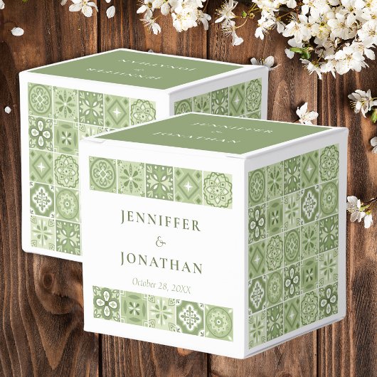 Grüne Spanische Fliesen - Box Geschenkschachtel