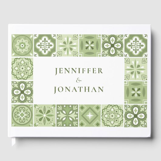 Grüne spanische Fliesen Gästebuch (Vorderseite)