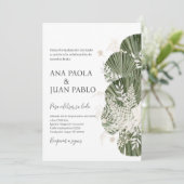 Grüne Spanische Hochzeit Einladung (Stehend Vorderseite)