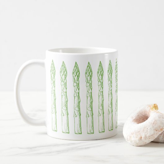 Grüne Spargel-Tasse Kaffeetasse (Mit Donut)