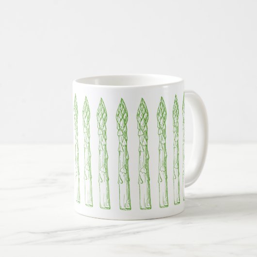 Grüne Spargel-Tasse Kaffeetasse (VorderseiteRechts)