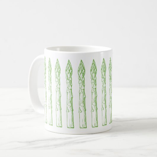 Grüne Spargel-Tasse Kaffeetasse (Vorderseite Links)