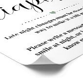 Grüne Späte Nachttaucher Kinderspielzeichen Poster (Ecke)